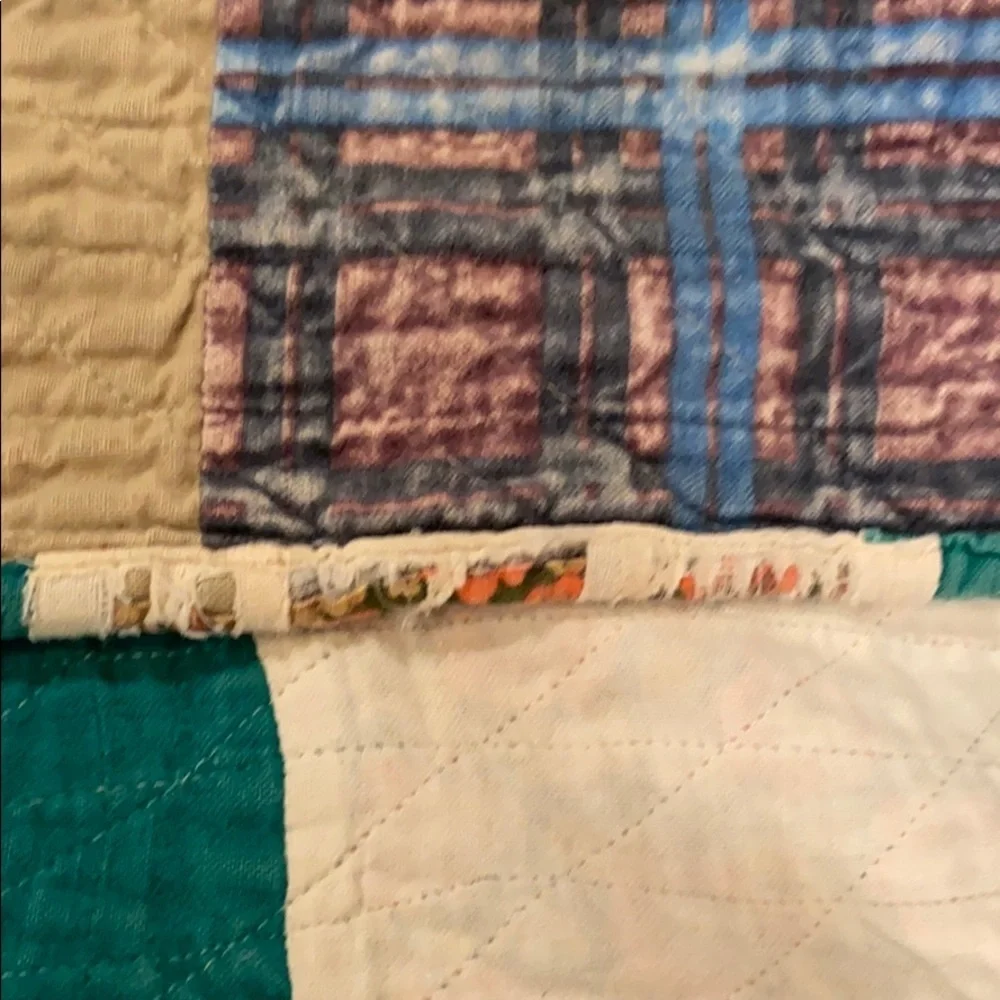 Vintage Handmade Pieced Quilt Reversible